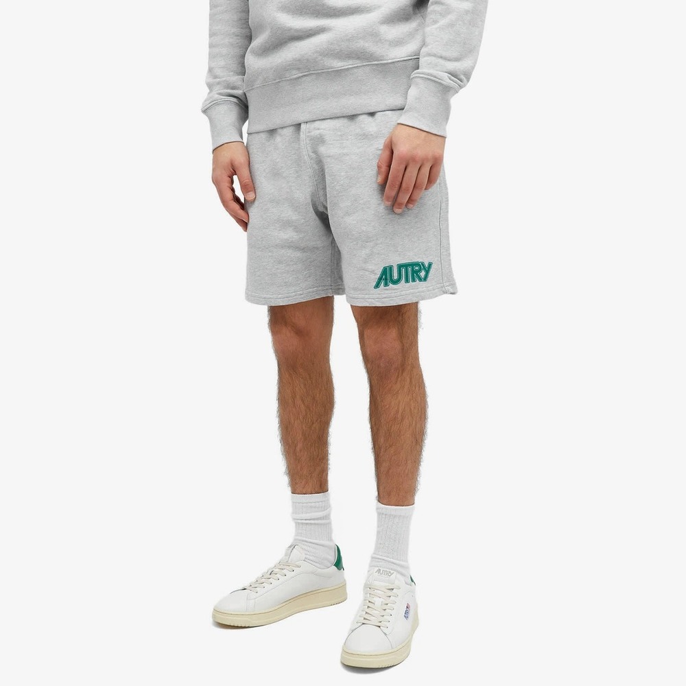 Autry Sweat Shorts Mens L Grey Logo French Terry Cotton Lounge Sportswear Casual